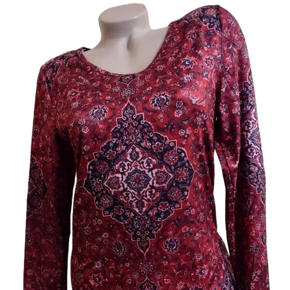 NEW! BEAUTIFUL EXOTIC WOMEN SUPER SOFT LONG SLEEVES ETHNIC FALL SHIRT SZ S